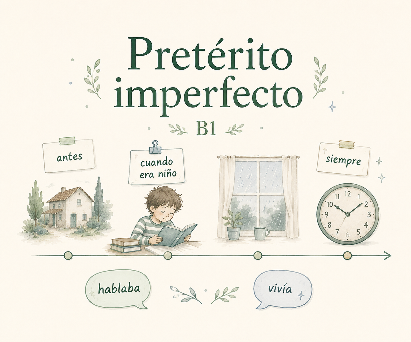 Ilustracja: Pretérito imperfecto